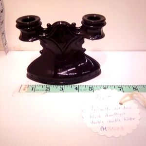 Lesmith Art Deco Black Amethyst Double Candle Holder